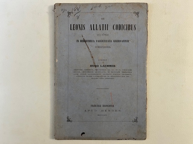 De Leonis Allatii codicibus qui Romae in Bibliotheca Vallicellana asservantur schediasma